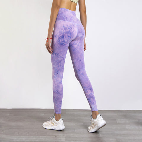 Tie Dye Yoga Set: High Waist Nude Pants