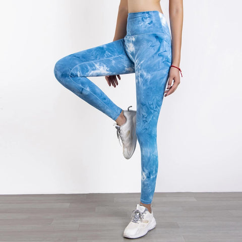 Tie Dye Yoga Set: High Waist Nude Pants